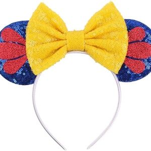 Lovely Cartoon Mouse Ears Headband Bowknot Hair Hoop for Travel Party Festivals